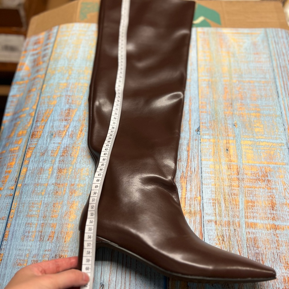 Brown Over the knee leather Boots - Picture 5 of 10